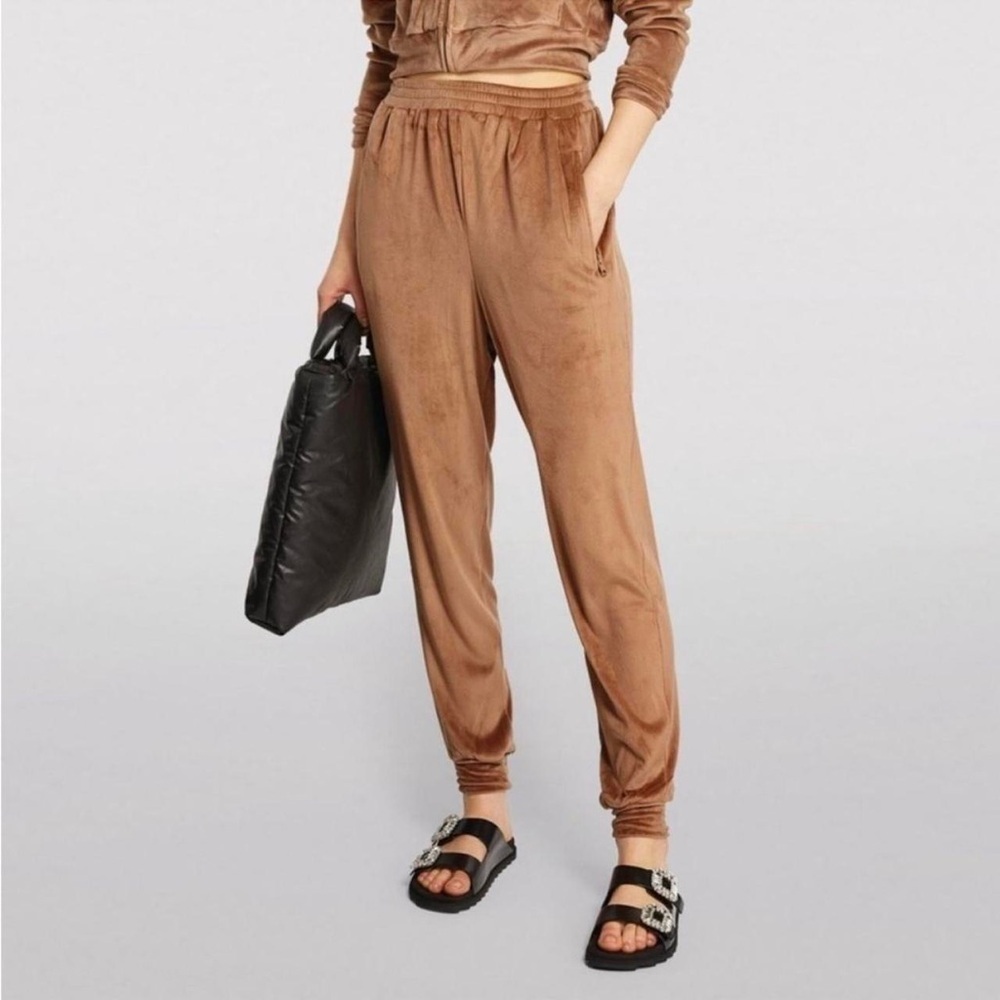 SKIMS Plush Velour Jogger Pants in Tan